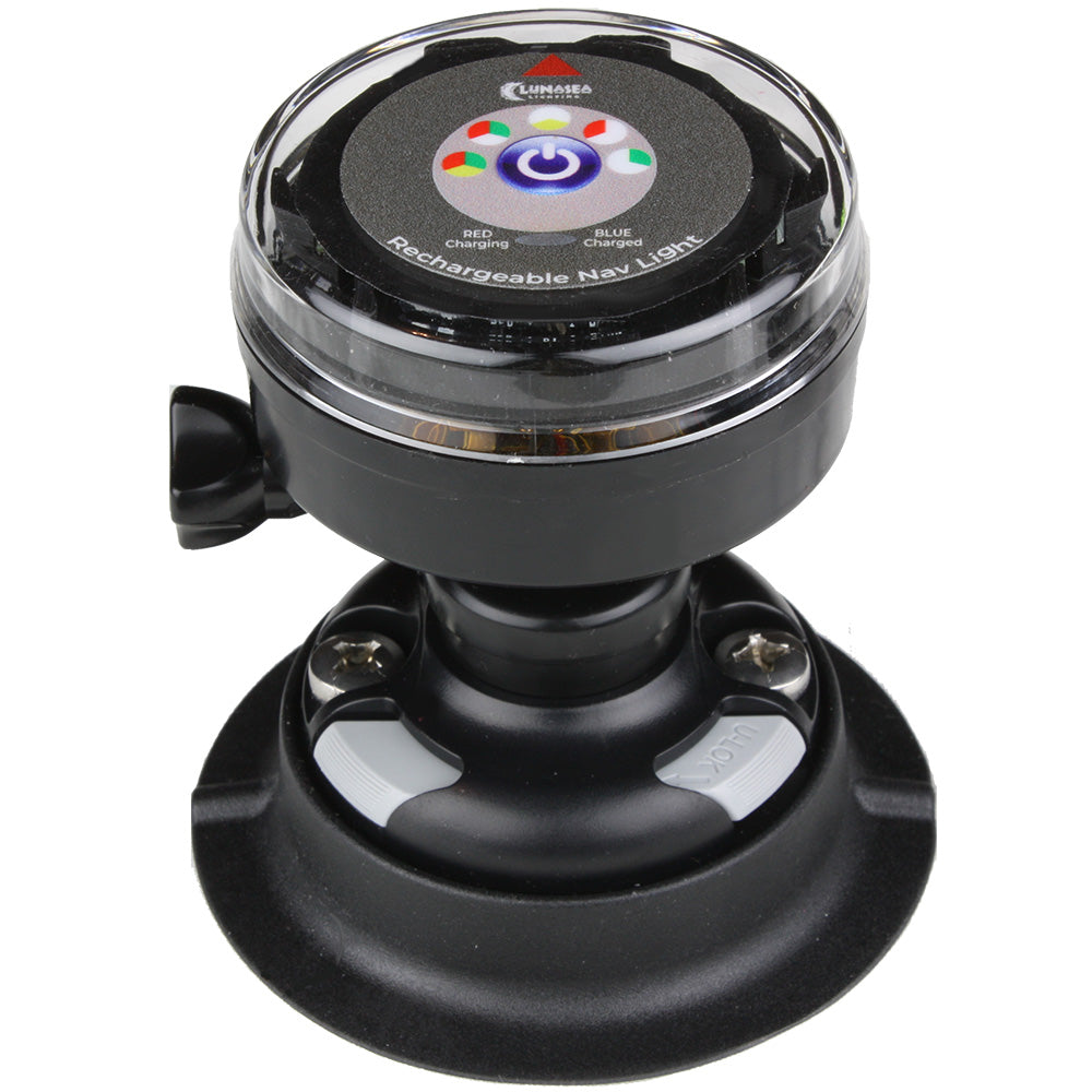 Lunasea Rechargeable Tri-Color Portable Navigation Light w/RailBlaza Quikport Mount - Black [LLB-72BK-UB-01] - Premium Navigation Lights from Lunasea Lighting - Just $96.99! 