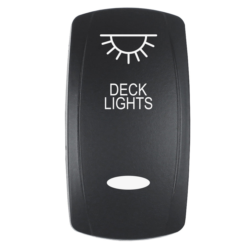 Pacer Actuator - 'DECK LIGHTS' f/V Series Contura Switches - Black - Laser Etched (Top/Bottom Light) [EV2LE-DECK] - Premium Switches & Accessories from Pacer Group - Just $10.99! 