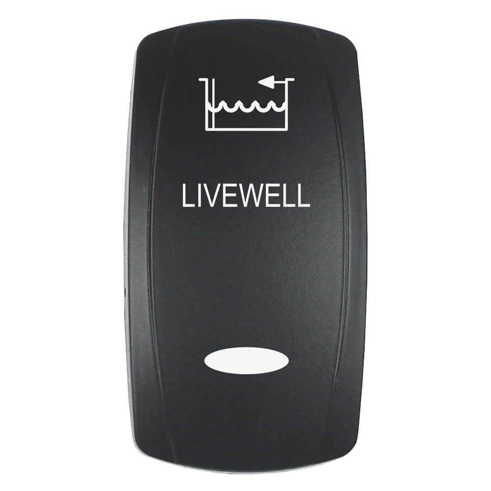 Pacer Actuator - 'LIVEWELL' f/V Series Contura Switches - Black - Laser Etched (Top/Bottom Light) [EV2LE-LVWL] - Premium Switches & Accessories from Pacer Group - Just $10.99! 