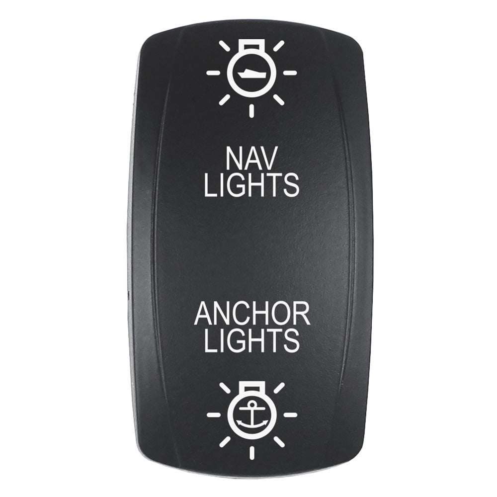 Pacer Actuator - 'NAV/ANC' f/V Series Contura Switches - Black - Laser Etched (Top/Bottom Light) [EV2LE-NAVANC] - Premium Switches & Accessories from Pacer Group - Just $10.99! 