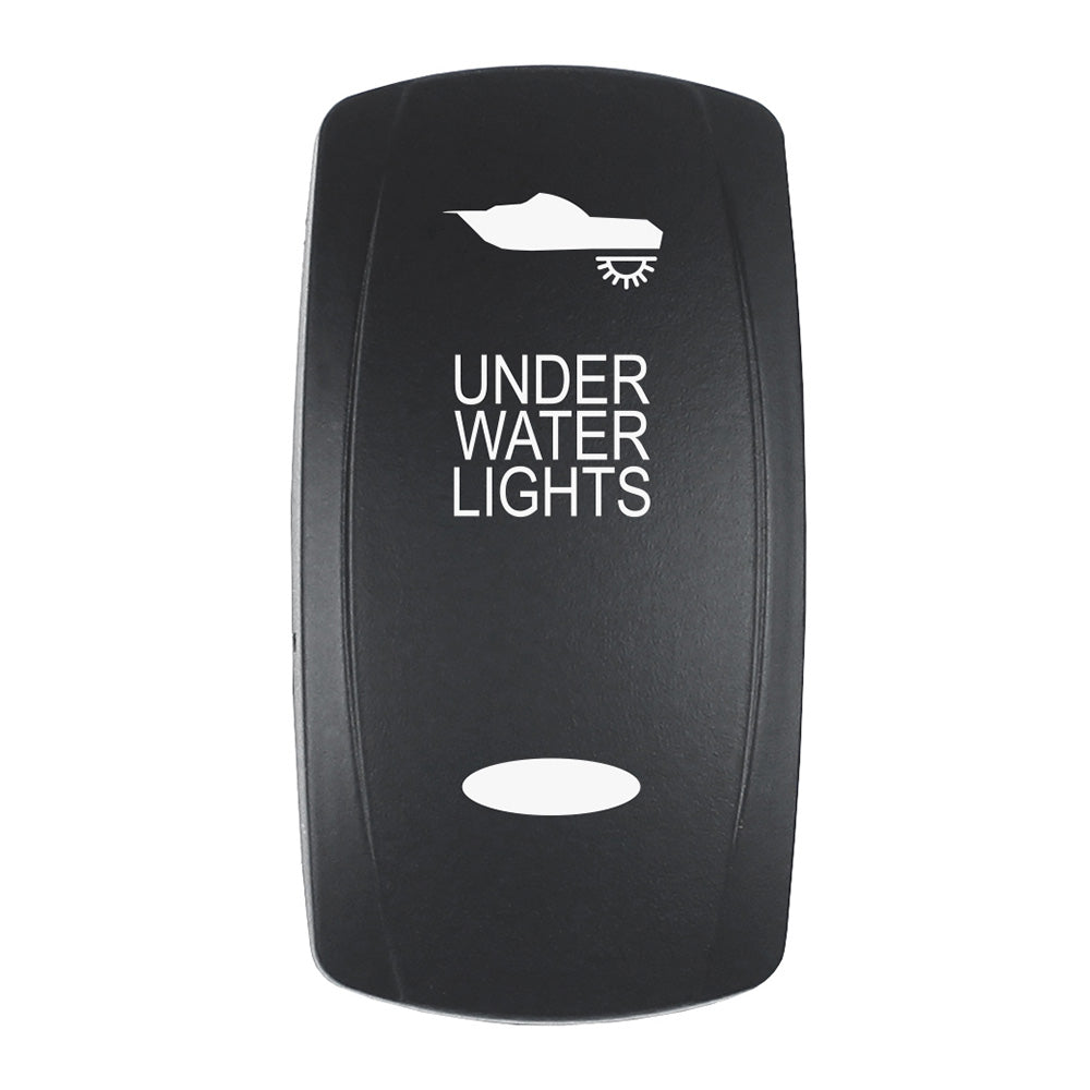 Pacer Actuator - 'UNDER WATER LIGHTS' f/V Series Contura Switches - Black - Laser Etched (Top/Bottom Light) [EV2LE-UW] - Premium Switches & Accessories from Pacer Group - Just $10.99! 