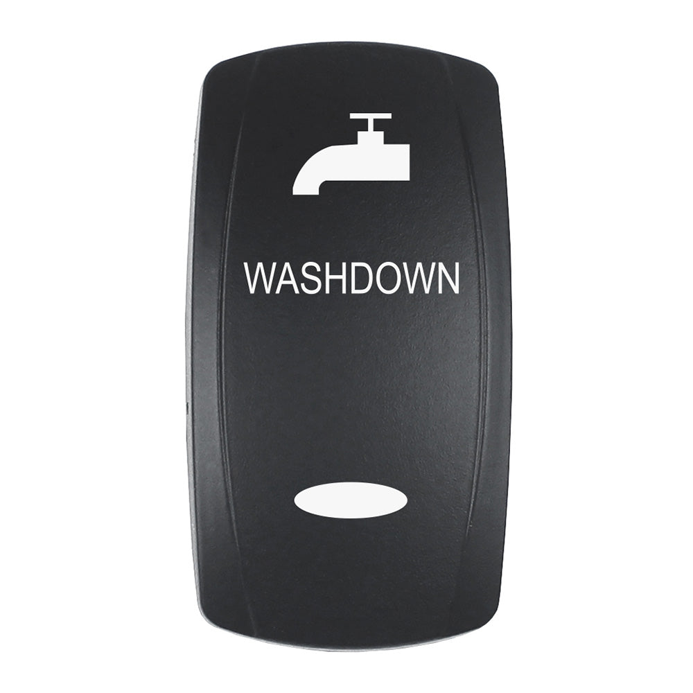 Pacer Actuator - 'WASHDOWN' f/V Series Contura Switches - Black - Laser Etched (Top/Bottom Light) [EV2LE-WSHDWN] - Premium Switches & Accessories from Pacer Group - Just $10.99! 