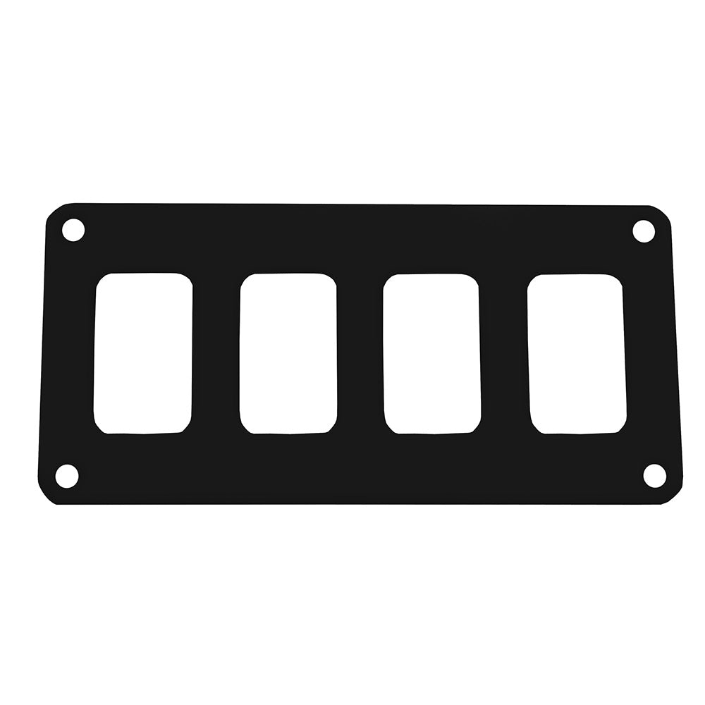 Pacer Switch Panel - 4 Switch  1 Row - 5.5" x 2.75" - Black Powder Coated Aluminum [PSC-41-BK] - Premium Electrical Panels from Pacer Group - Just $14.50! 