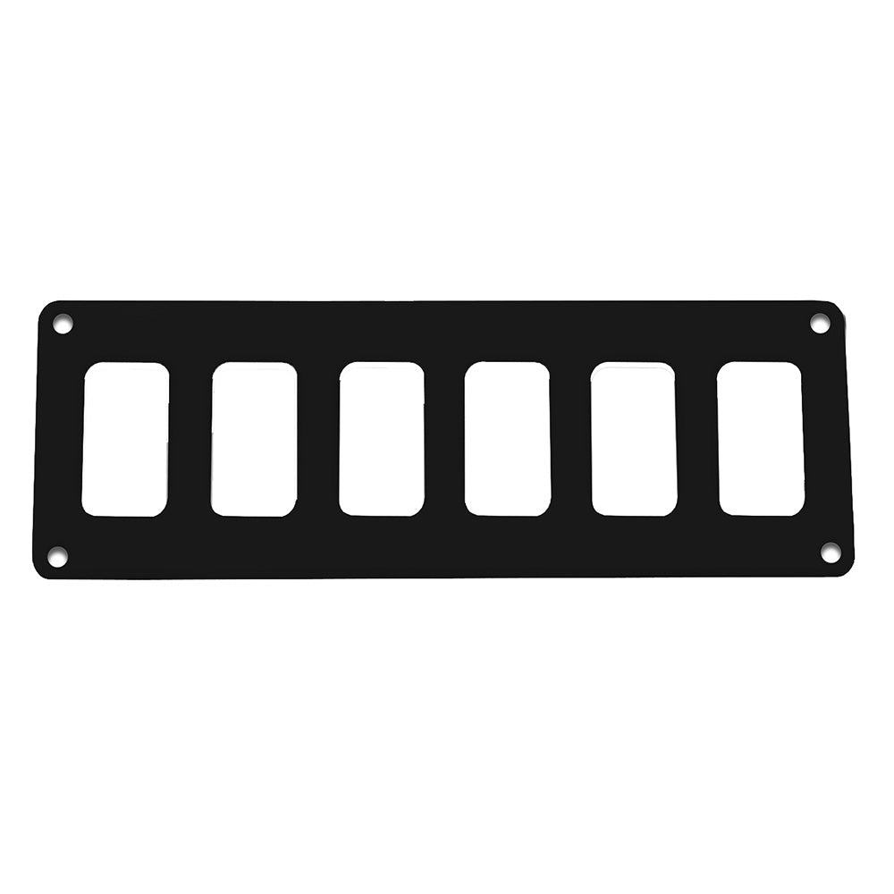 Pacer Switch Panel - 6 Switch  1 Row - 8" x 2.75" - Black Powder Coated Aluminum [PSC-61-BK] - Premium Electrical Panels from Pacer Group - Just $23! 