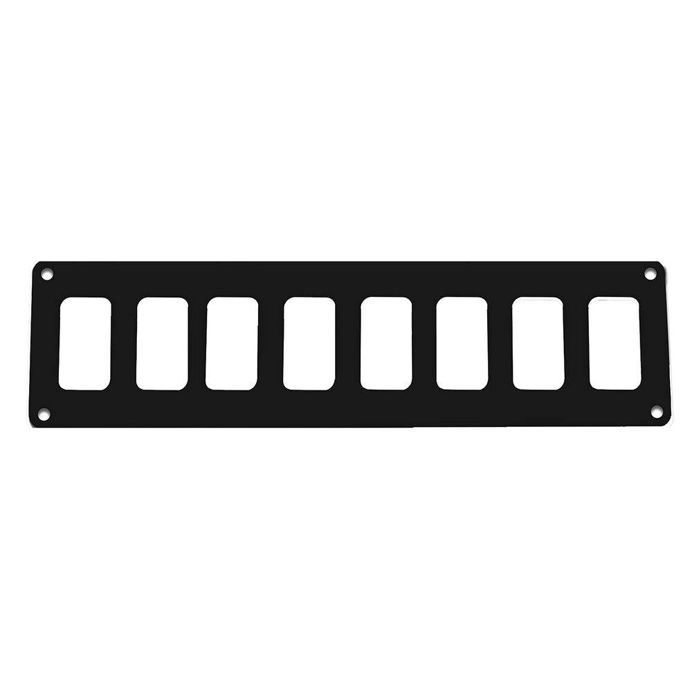 Pacer Switch Panel - 8 Switch  1 Row - 12.5" x 2.75" - Black Powder Coated Aluminum [PSC-81-BK] - Premium Electrical Panels from Pacer Group - Just $27.25! 