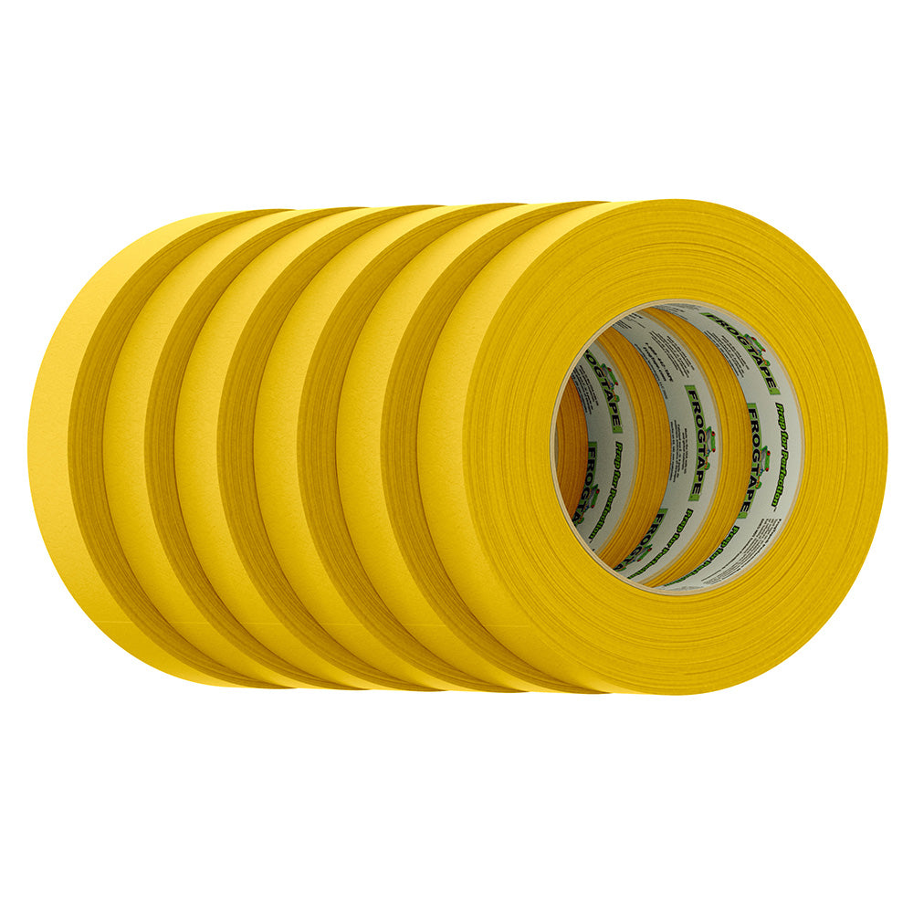 FrogTape CP 225 Medium-High Adhesion Masking Tape - 24MM x 55M x 6-Pack - Gold - Rated for 225F [105320] - Premium Adhesives/Sealants/Tapes from FrogTape - Just $38.99! 