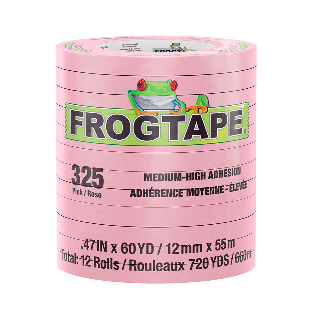 FrogTape CP 325 Medium-High Adhesion Masking Tape - 12MM x 55M x 12-Pack - Pink - Rated for 325F [105331] - Premium Adhesives/Sealants/Tapes from FrogTape - Just $62.99! 