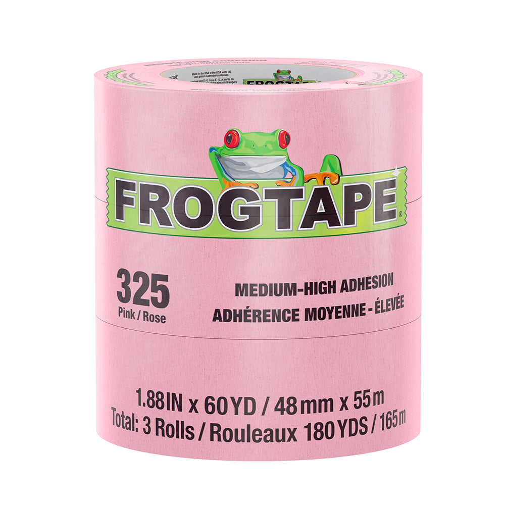 FrogTape CP 325 Medium-High Adhesion Masking Tape - 48MM x 55M x 3-Pack - Pink - Rated for 325F [105335] - Premium Adhesives/Sealants/Tapes from FrogTape - Just $60.99! 