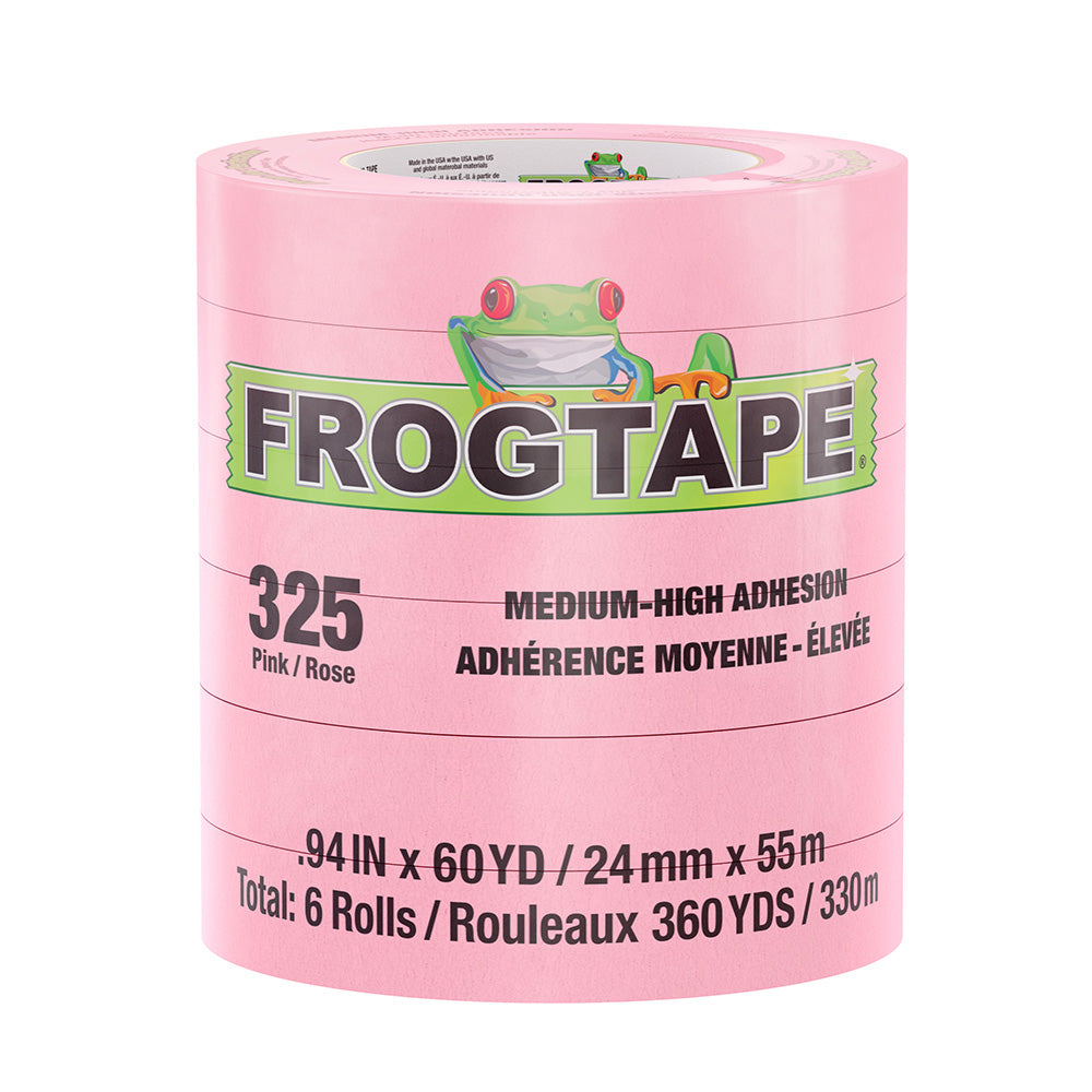 FrogTape CP 325 Medium-High Adhesion Masking Tape - 24MM x 55M x 6-Pack - Pink - Rated for 325F [105333] - Premium Adhesives/Sealants/Tapes from FrogTape - Just $62.99! 