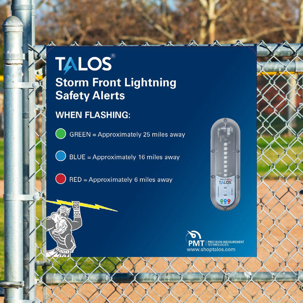 TALOS Standard Lightning Detector w/14"x14" Safety Information Sign [SFD-1414P-MTB] - Premium Lightning Detectors from TALOS - Just $199! 