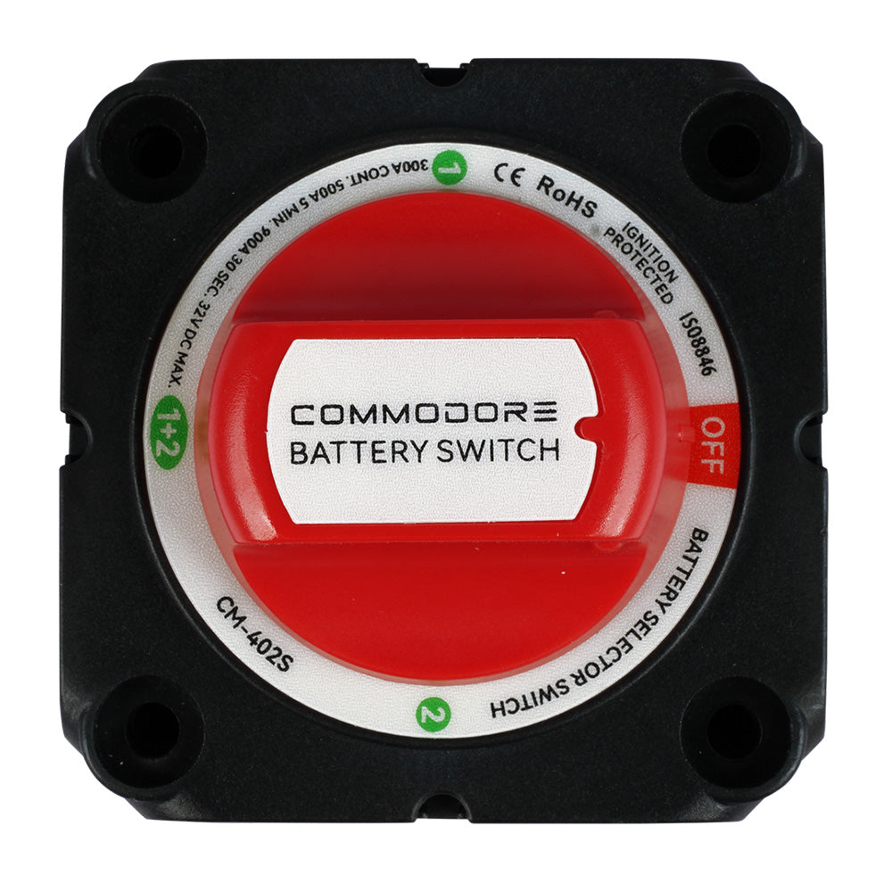 Commodore 4-Position Compact Dual Battery Selector Switch [CM-402S] - Premium Battery Management from Commodore - Just $49.99! 