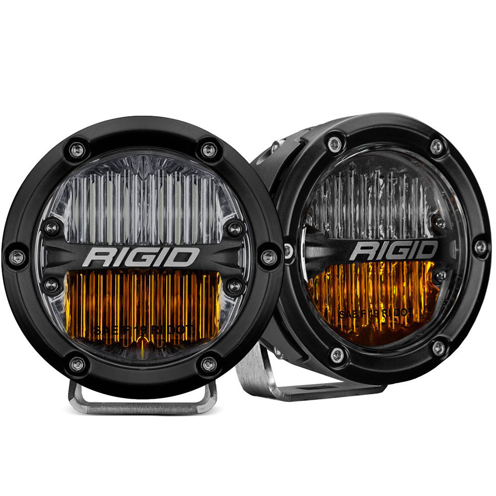 RIGID Industries 360-Series 4" LED SAE Fog Beam - Yellow/White - Set of 2 [36122] - Premium Lighting from RIGID Industries - Just $545.89! 