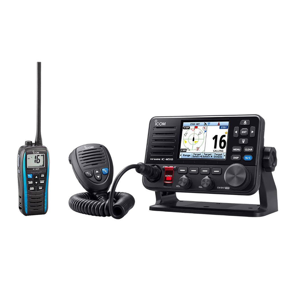 Icom M510 EVO 41 VHF w/NMEA 2000  FREE M25 Floating Handheld VHF Marine Radio - 5W - Blue [M510 EVO 41+M25-51] - Premium VHF - Fixed Mount from Icom - Just $799.95! 