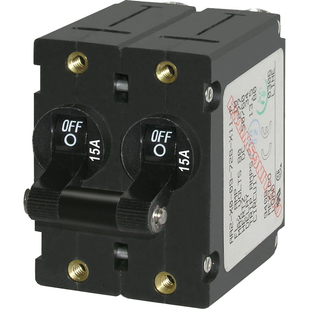 Blue Sea 7234 A-Series Double Pole Toggle - 15A - Black [7234] - Premium Circuit Breakers from Blue Sea Systems - Just $35.99! 