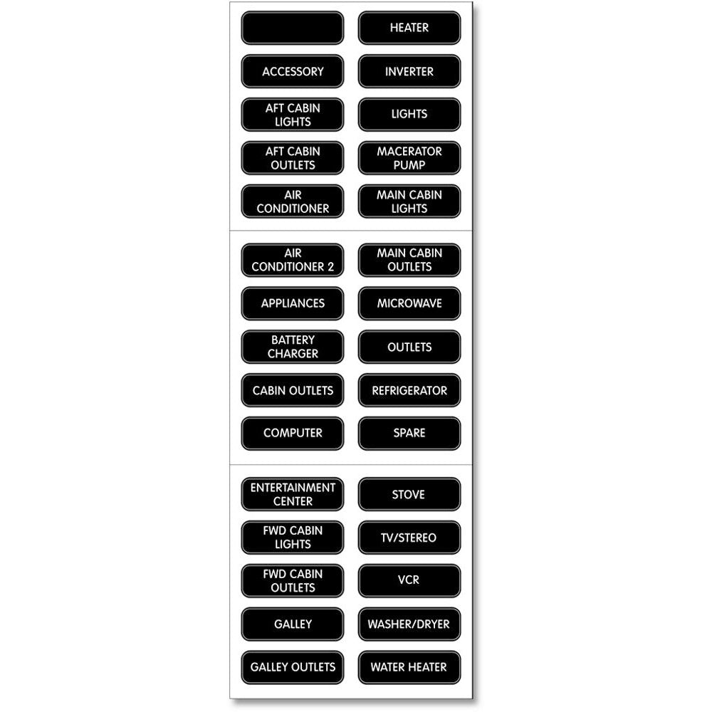 Blue Sea 8031 AC Panel Basic 30 Label Set [8031] - Premium Switches & Accessories from Blue Sea Systems - Just $9.99! 