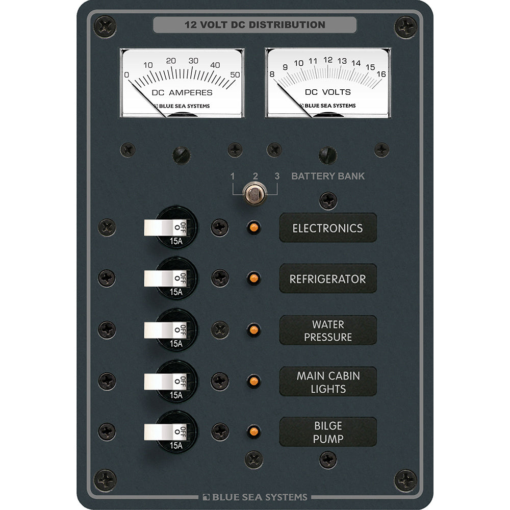 Blue Sea 8081 DC 5 Position Toggle Branch Circuit Breaker Panel - White Switches [8081] - Premium Electrical Panels from Blue Sea Systems - Just $361.99! 