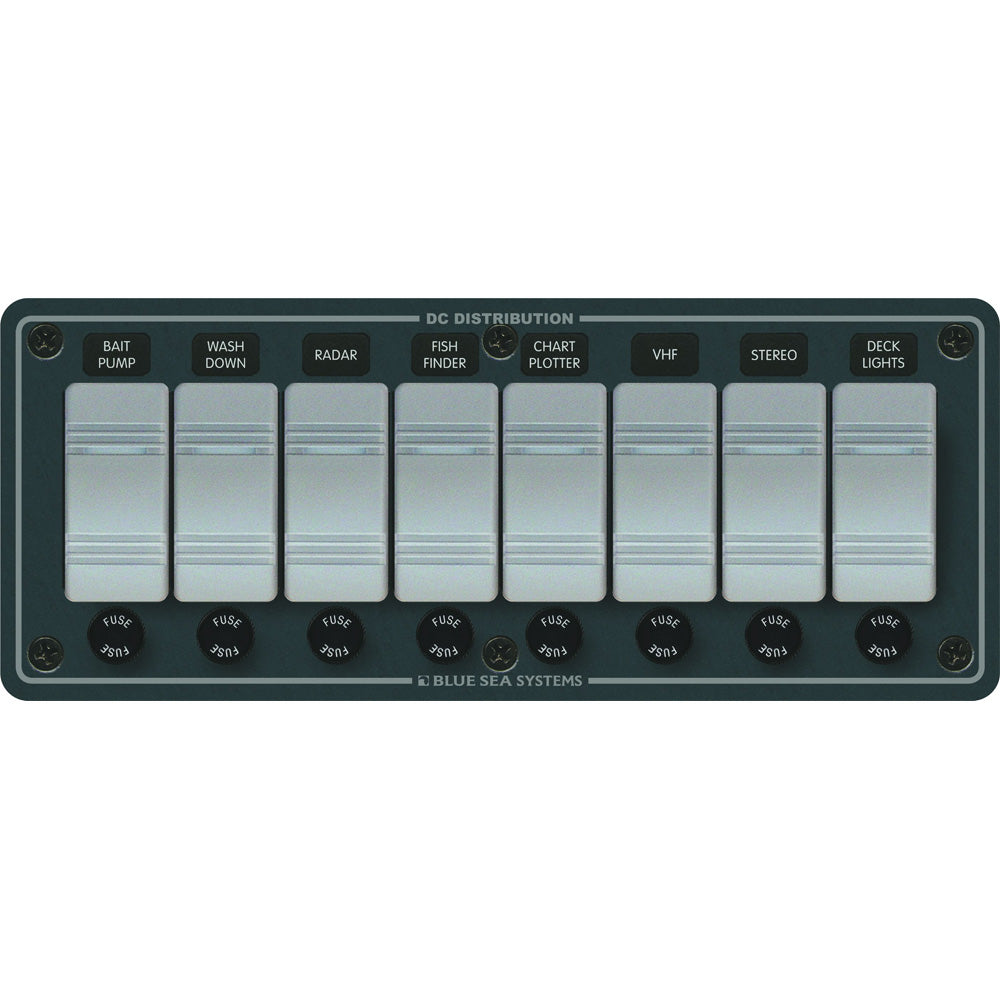 Blue Sea 8261 Waterproof Panel 8 Position - Slate Grey [8261] - Premium Electrical Panels from Blue Sea Systems - Just $195.99! 