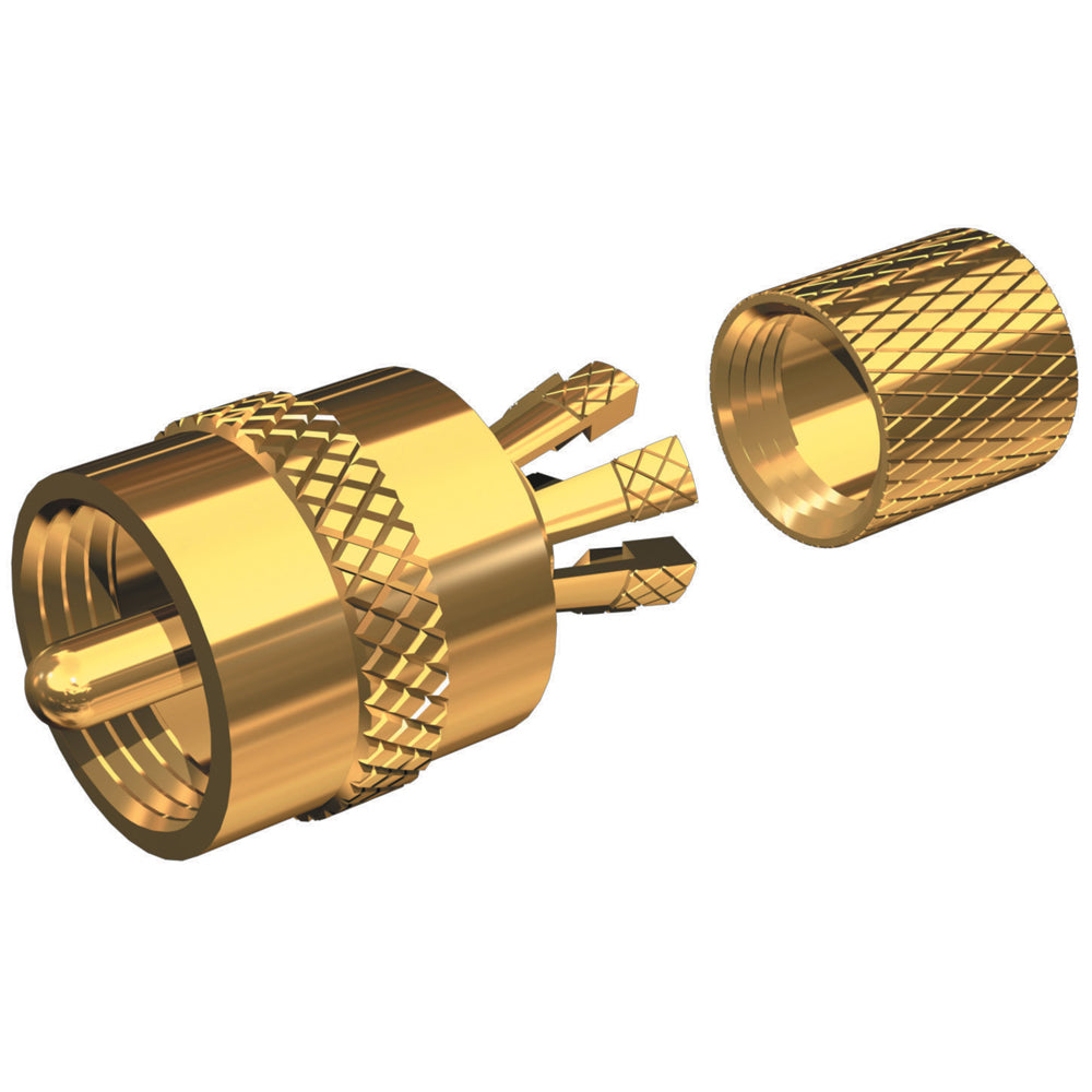 Shakespeare PL-259-CP-G - Solderless PL-259 Connector for RG-8X or RG-58/AU Coax - Gold Plated [PL-259-CP-G] - 1st Class Eligible, Brand_Shakespeare, Communication, Communication | Accessories - Shakespeare - Accessories