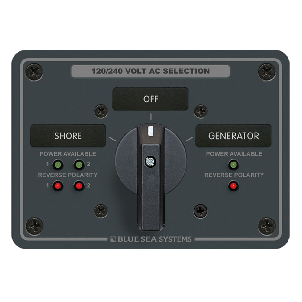 Blue Sea AC Rotary Switch Panel 65AMP - 2 Positions + OFF - 4 Pole [8369] - Brand_Blue Sea Systems, Electrical, Electrical | Electrical Panels - Blue Sea Systems - Electrical Panels