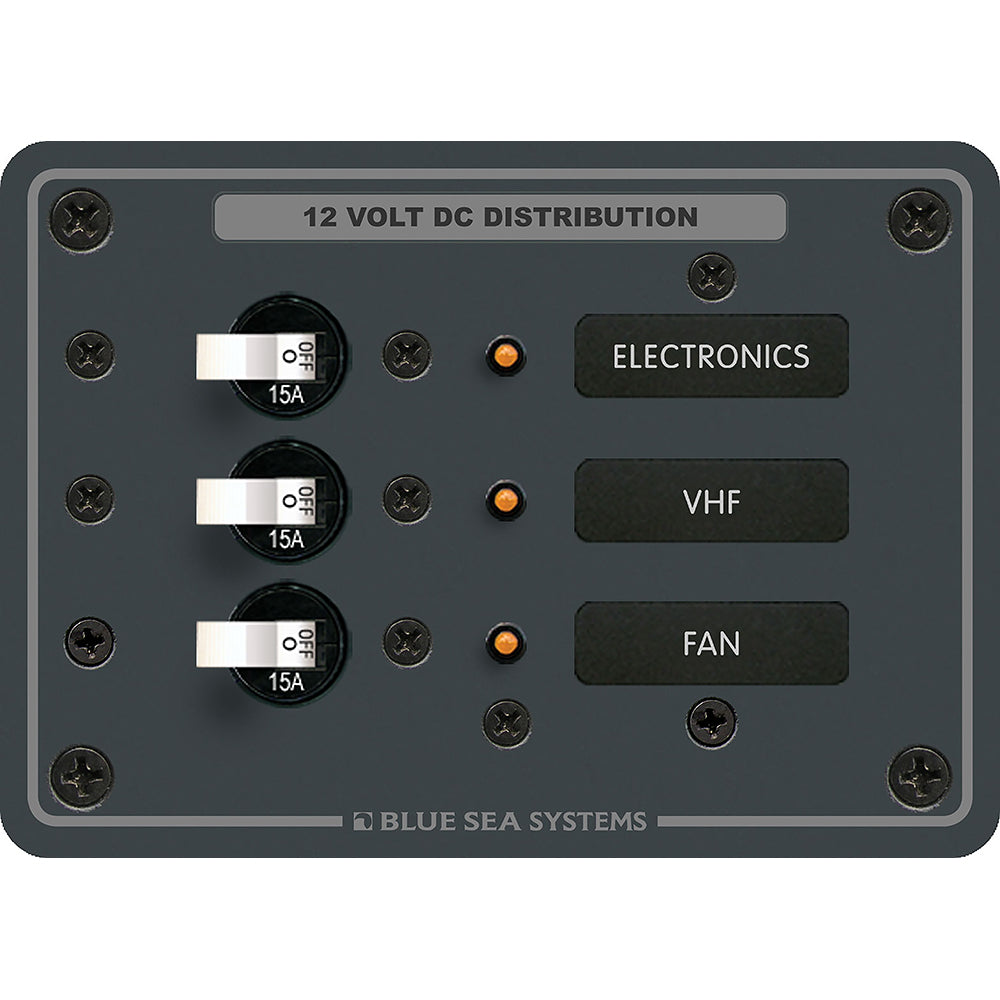 Blue Sea 8025 DC 3 Position Breaker Panel - White Switches [8025] - Premium Electrical Panels from Blue Sea Systems - Just $157.99! 