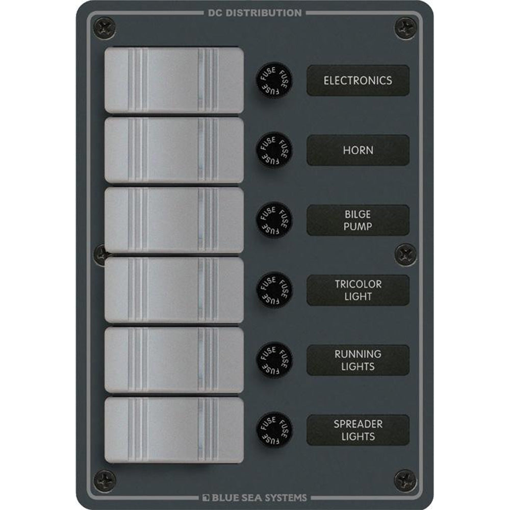 Blue Sea 8053 Slate Grey - 6 Position - Vertical [8053] - Premium Electrical Panels from Blue Sea Systems - Just $154.99! 