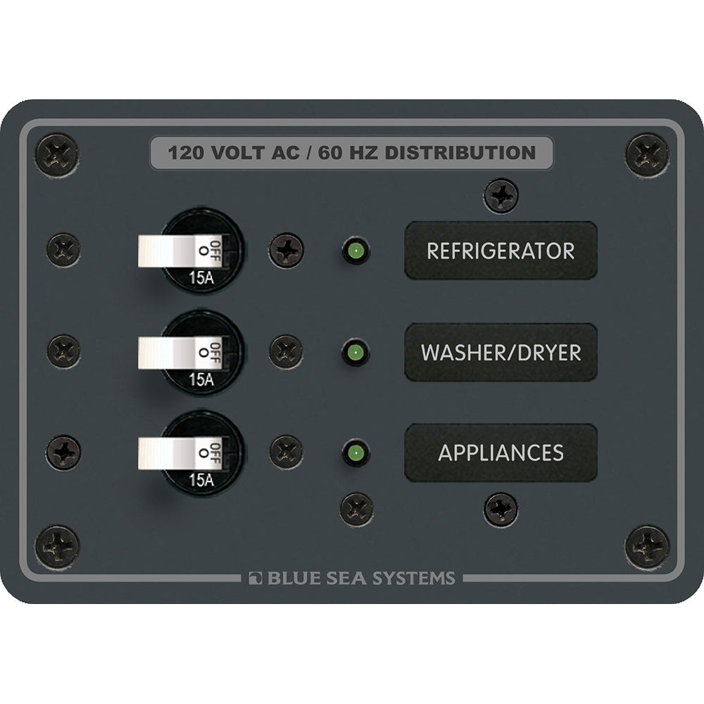 Blue Sea 8058 AC 3 Position Toggle Circuit Breaker Panel - White Switches [8058] - Premium Electrical Panels from Blue Sea Systems - Just $162.99! 