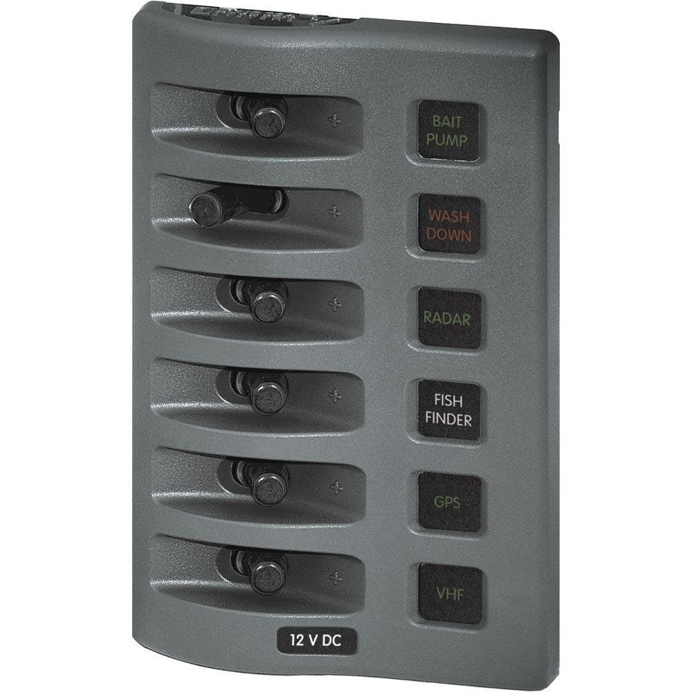 Blue Sea 4306 WeatherDeck Water Resistant Fuse Panel - 6 Position - Grey [4306] - Brand_Blue Sea Systems, Electrical, Electrical | Electrical Panels - Blue Sea Systems - Electrical Panels