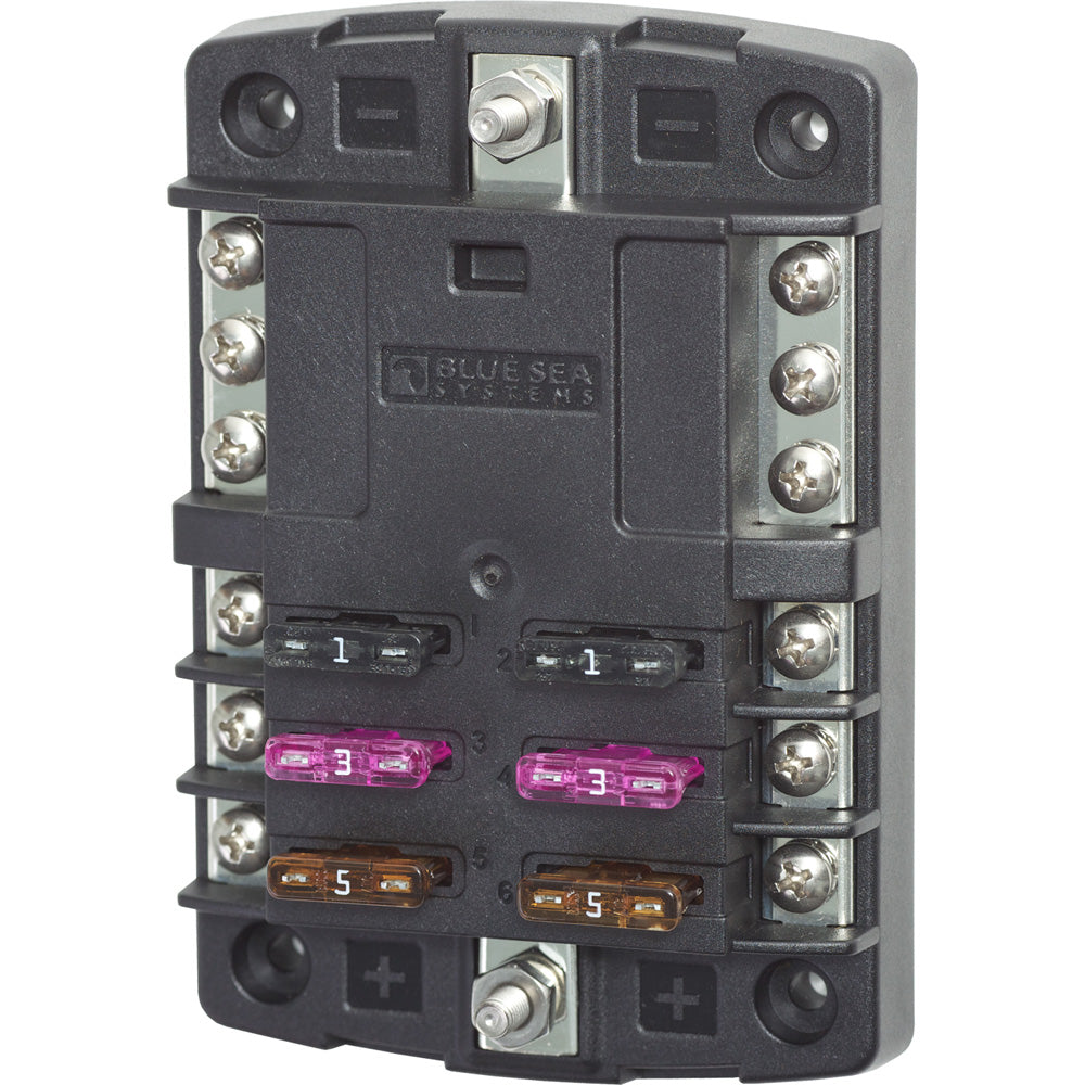 Blue Sea 5030 ST Blade Fuse Block w/o Cover - 6 Circuit w/Negative Bus [5030] - Premium Fuse Blocks & Fuses from Blue Sea Systems - Just $39.99! 