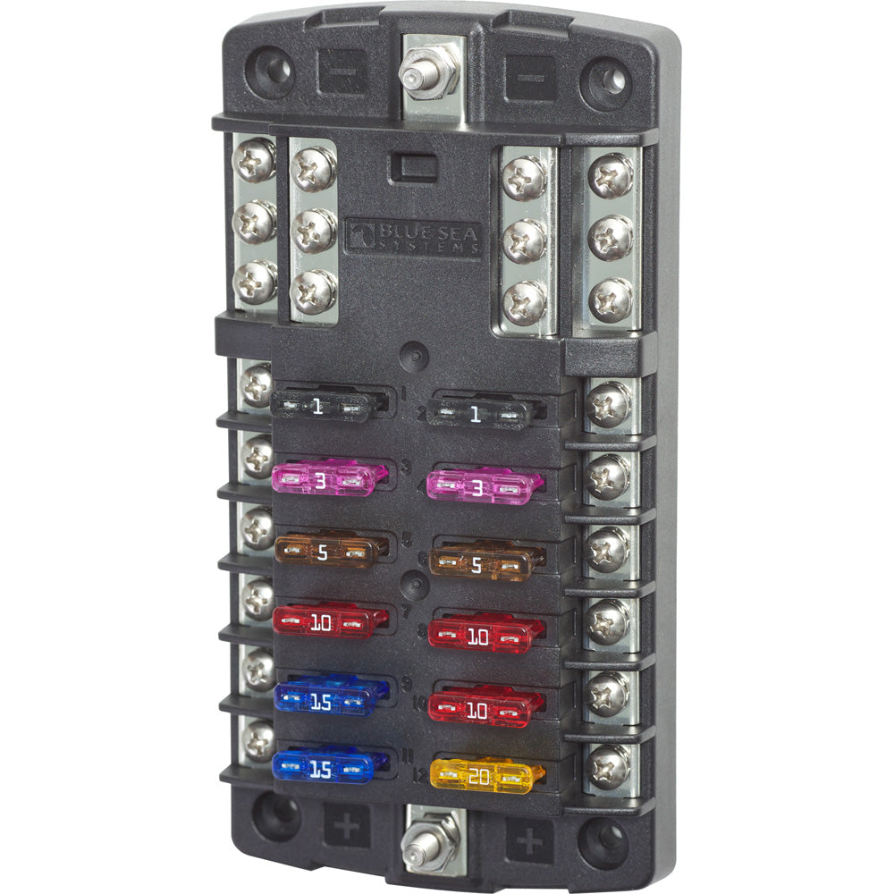 Blue Sea 5031 ST Blade Fuse Block w/o Cover - 12 Circuit w/Negative Bus [5031] - Premium Fuse Blocks & Fuses from Blue Sea Systems - Just $49.99! 