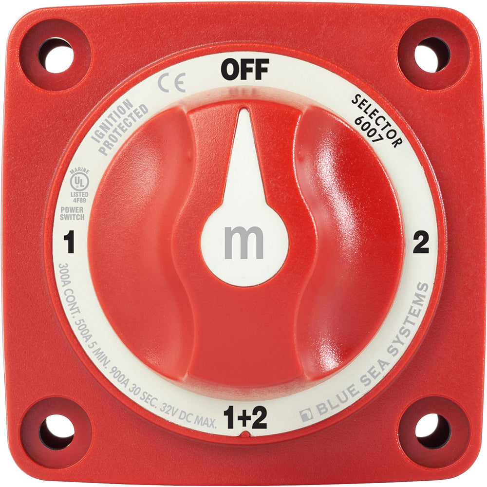 Blue Sea 6007 m-Series (Mini) Battery Switch Selector Four Position Red [6007] - Premium Battery Management from Blue Sea Systems - Just $37.99! 