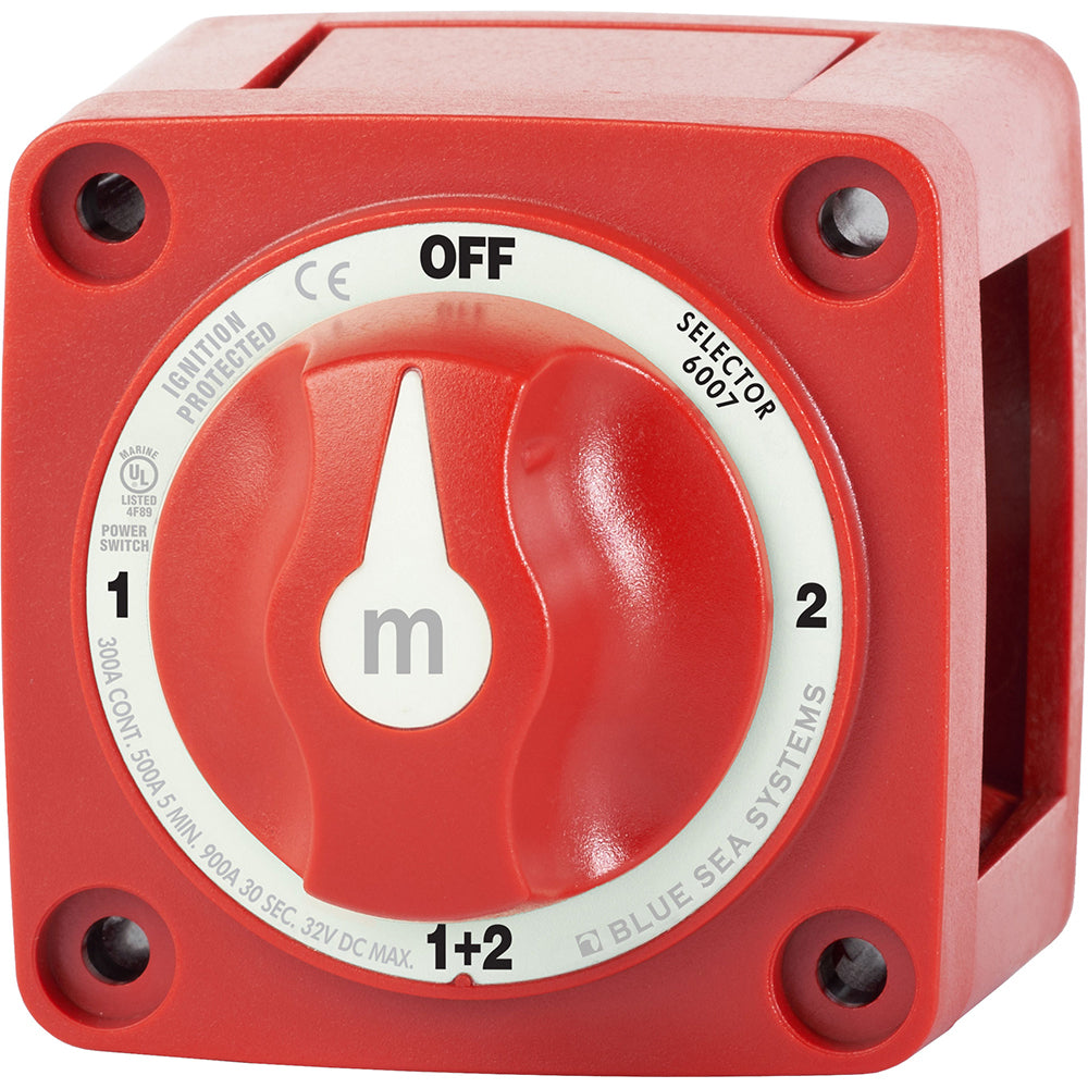 Blue Sea 6007 m-Series (Mini) Battery Switch Selector Four Position Red [6007] - Premium Battery Management from Blue Sea Systems - Just $37.99! 