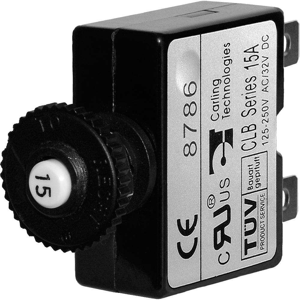 Blue Sea 7056 15A Push Button Thermal with Quick Connect Terminals [7056] - Premium Circuit Breakers from Blue Sea Systems - Just $4.99! 