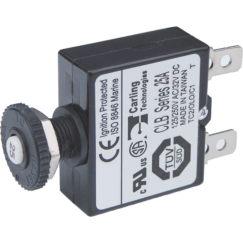 Blue Sea 7058 25A Push Button Thermal with Quick Connect Terminals [7058] - Premium Circuit Breakers from Blue Sea Systems - Just $4.99! 