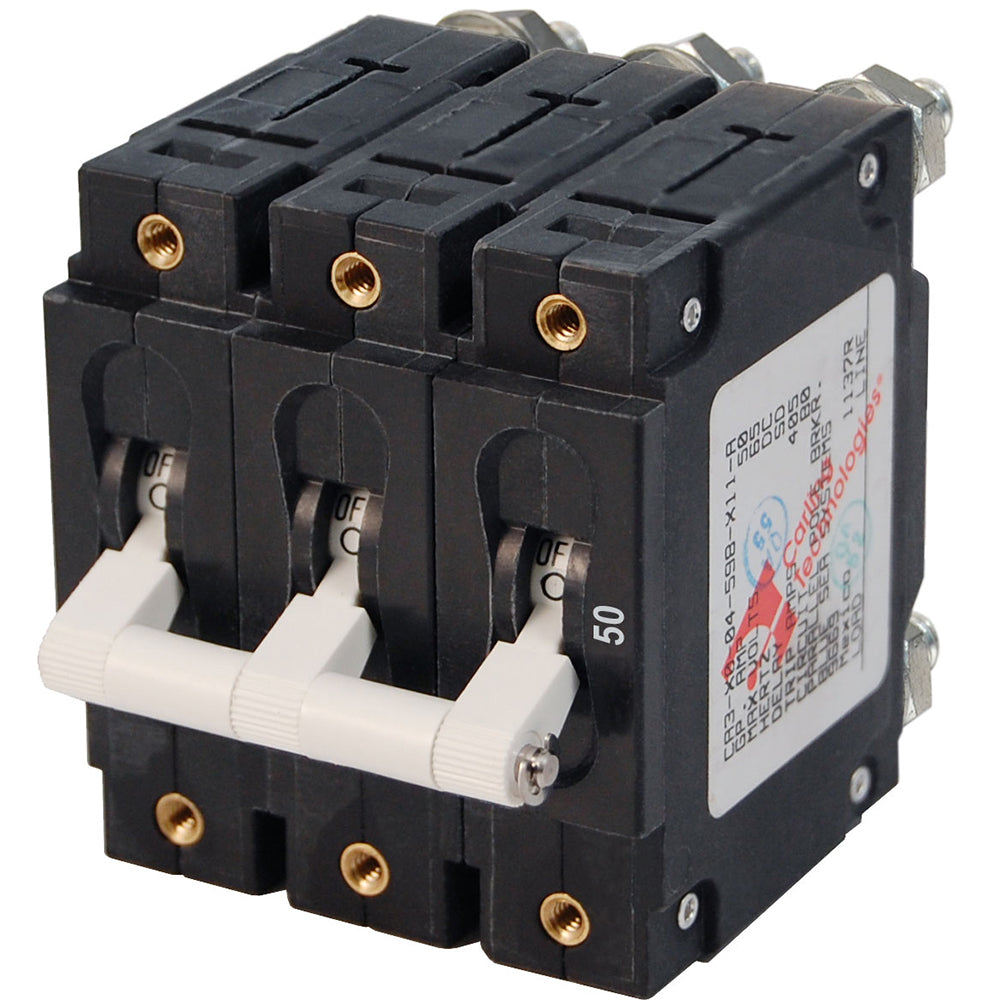 Blue Sea 7287 C-Series Triple Pole Circuit Breaker - 50A [7287] - Premium Circuit Breakers from Blue Sea Systems - Just $115.99! Shop now at Boat Gear Depot