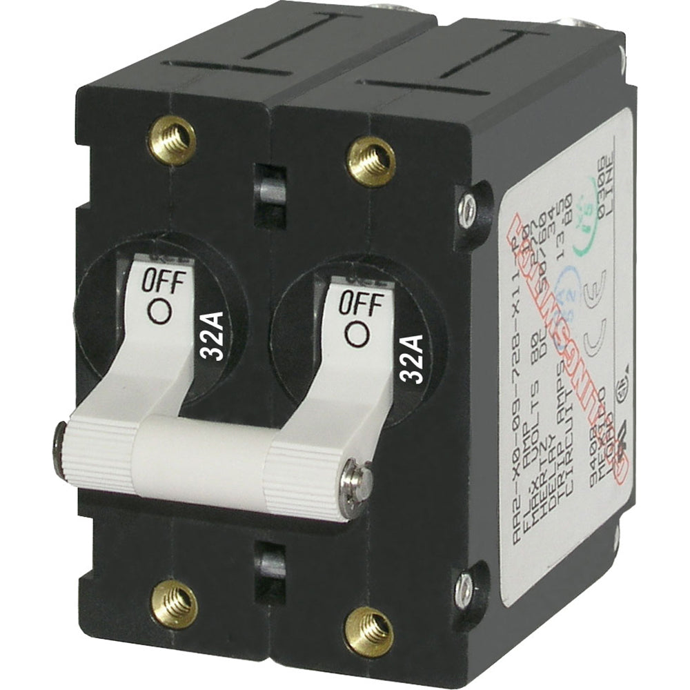 Blue Sea 7295 A-Series Double Pole Toggle - 32A - White [7295] - 1st Class Eligible, Brand_Blue Sea Systems, Electrical, Electrical | Circuit Breakers - Blue Sea Systems - Circuit Breakers