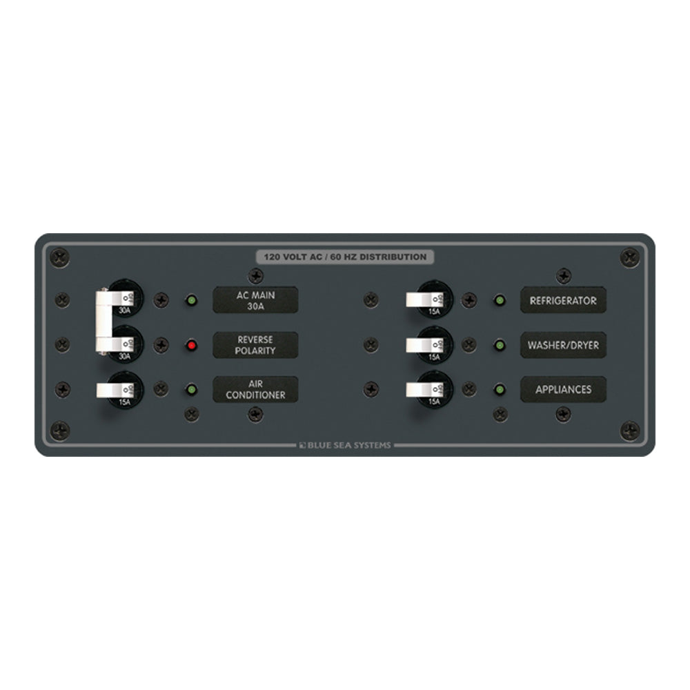 Blue Sea 8099 AC Main +4 Positions Toggle Circuit Breaker Panel  (White Switches) [8099] - Premium Electrical Panels from Blue Sea Systems - Just $268.99! 