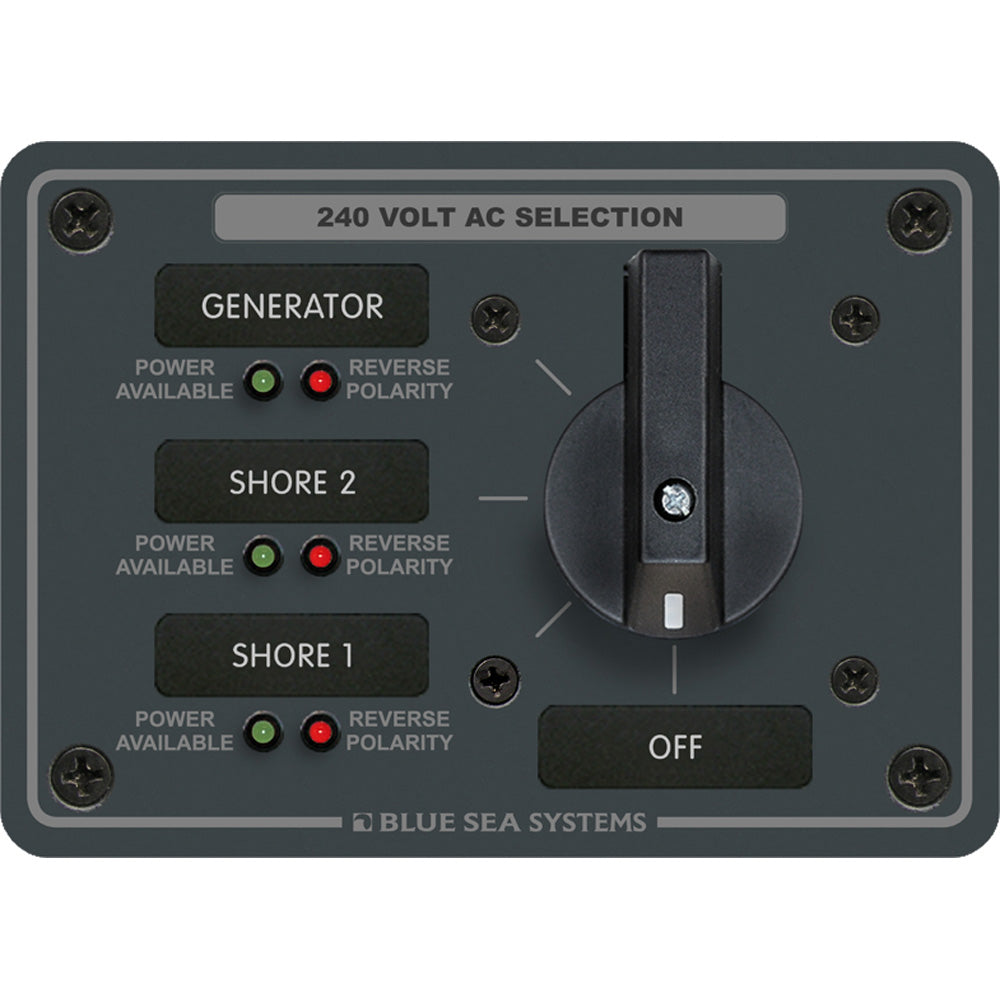 Blue Sea 8361 AC Rotary Switch Panel 65 Ampere 3 Positions + OFF, 3 Pole [8361] - Premium Electrical Panels from Blue Sea Systems - Just $532.99! 