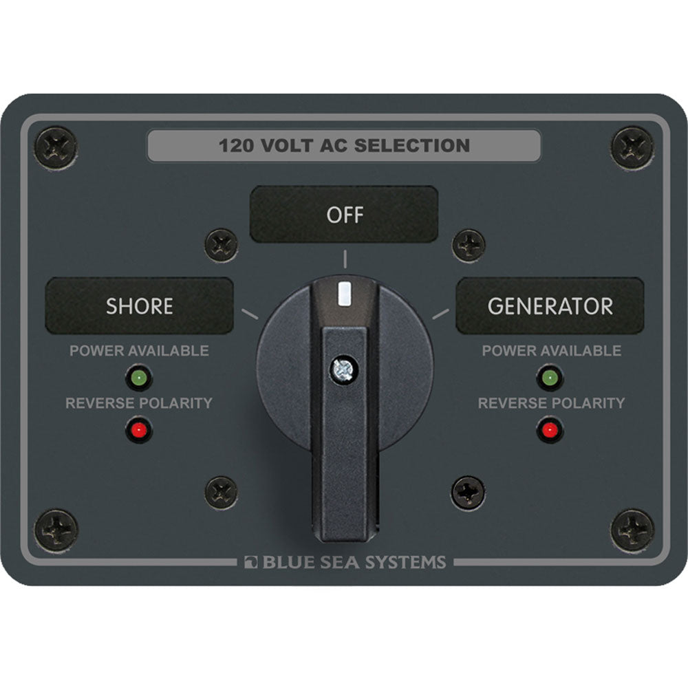 Blue Sea 8365 AC Rotary Switch Panel 65 Ampere 2 Positions + OFF, 2 Pole [8365] - Premium Electrical Panels from Blue Sea Systems - Just $365.99! 