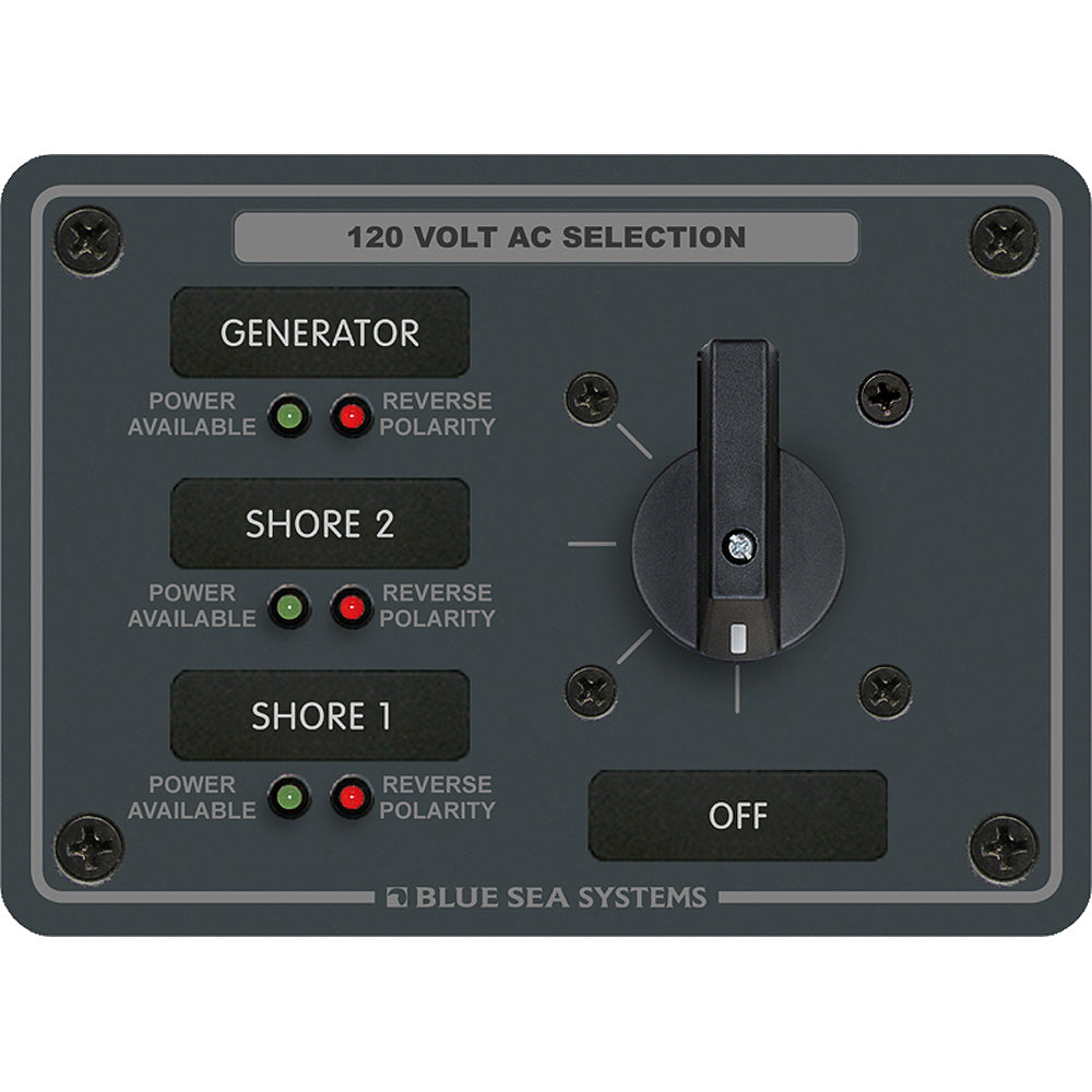 Blue Sea 8366 AC Rotary Switch Panel 30 Ampere 3 Positions + OFF, 2 Pole [8366] - Premium Electrical Panels from Blue Sea Systems - Just $247.99! 