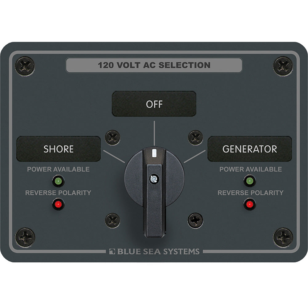 Blue Sea 8367 AC Rotary Switch Panel 30 Ampere 2 Positions + OFF, 2 Pole [8367] - Premium Electrical Panels from Blue Sea Systems - Just $245.99! 