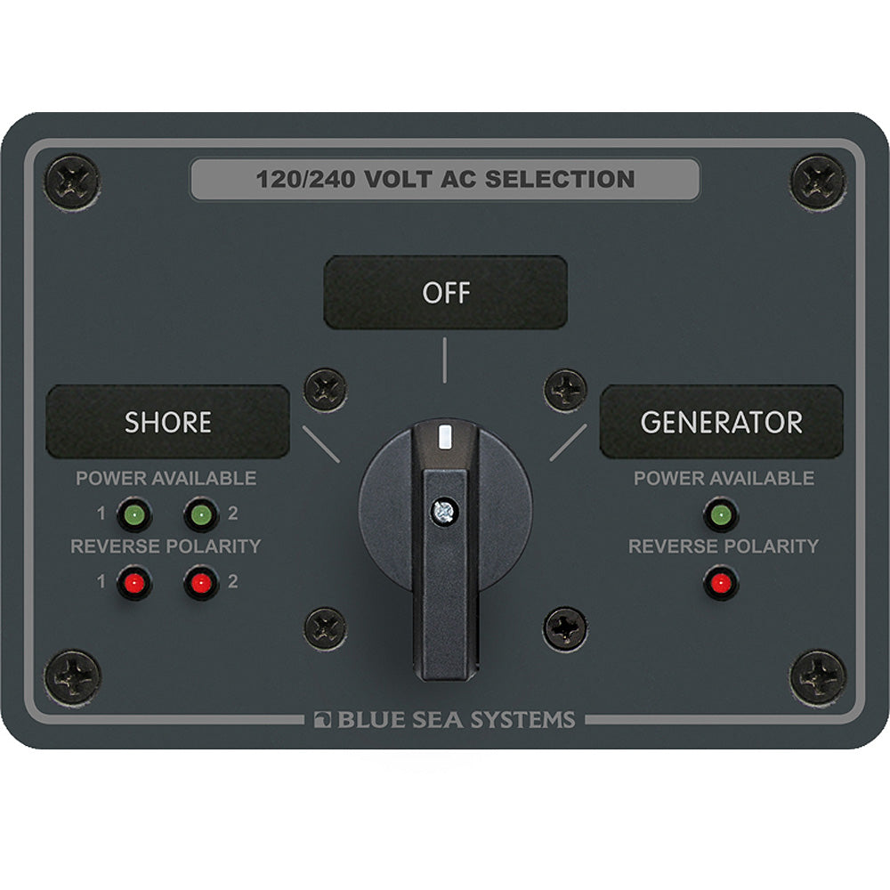 Blue Sea 8386 AC Rotary Switch Panel 30 Ampere 2 Positon + OFF, 4 Pole [8386] - Premium Electrical Panels from Blue Sea Systems - Just $297.99! 