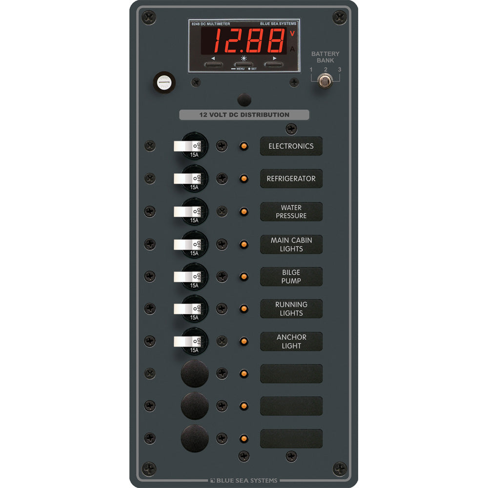 Blue Sea 8402 DC 10 Position w/Multi-Function Meter [8402] - Premium Electrical Panels from Blue Sea Systems - Just $566.99! 