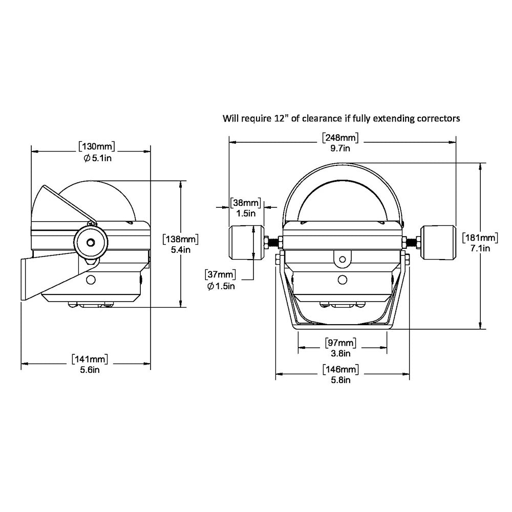 Ritchie HB-845 Helmsman Steel Boat Compass - Bracket Mount - Black [HB-845] - Premium Compasses from Ritchie - Just $586.99! 