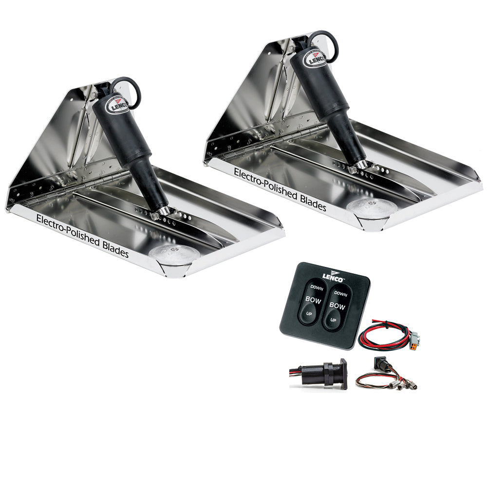 Lenco 16" x 12" Heavy Duty Performance Trim Tab Kit w/Standard Tactile Switch Kit 12V [RT16X12HD] - Premium Trim Tabs from Lenco Marine - Just $1285.99! 