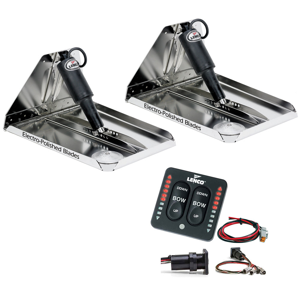 Lenco 16" x 12" Heavy Duty Performance Trim Tab Kit w/LED Indicator Switch Kit 12V [RT16X12HDI] - Premium Trim Tabs from Lenco Marine - Just $1415.99! 