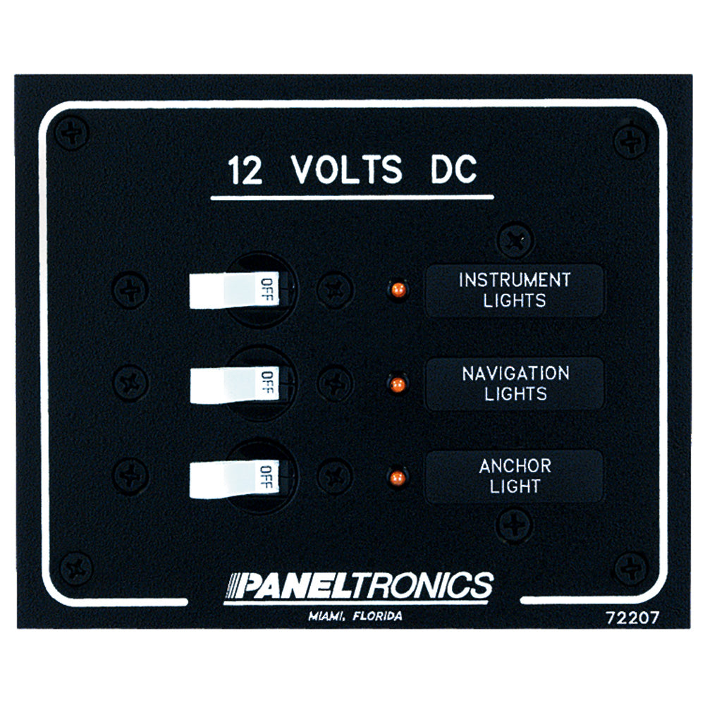 Paneltronics Standard DC 3 Position Breaker Panel w/LEDs [9972207B] - Brand_Paneltronics, Electrical, Electrical | Electrical Panels - Paneltronics - Electrical Panels