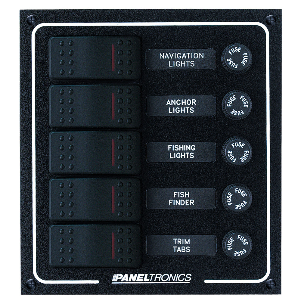 Paneltronics Waterproof DC 5 Position Lighted Rocker & Fuse [9960007B] - Brand_Paneltronics, Electrical, Electrical | Electrical Panels - Paneltronics - Electrical Panels
