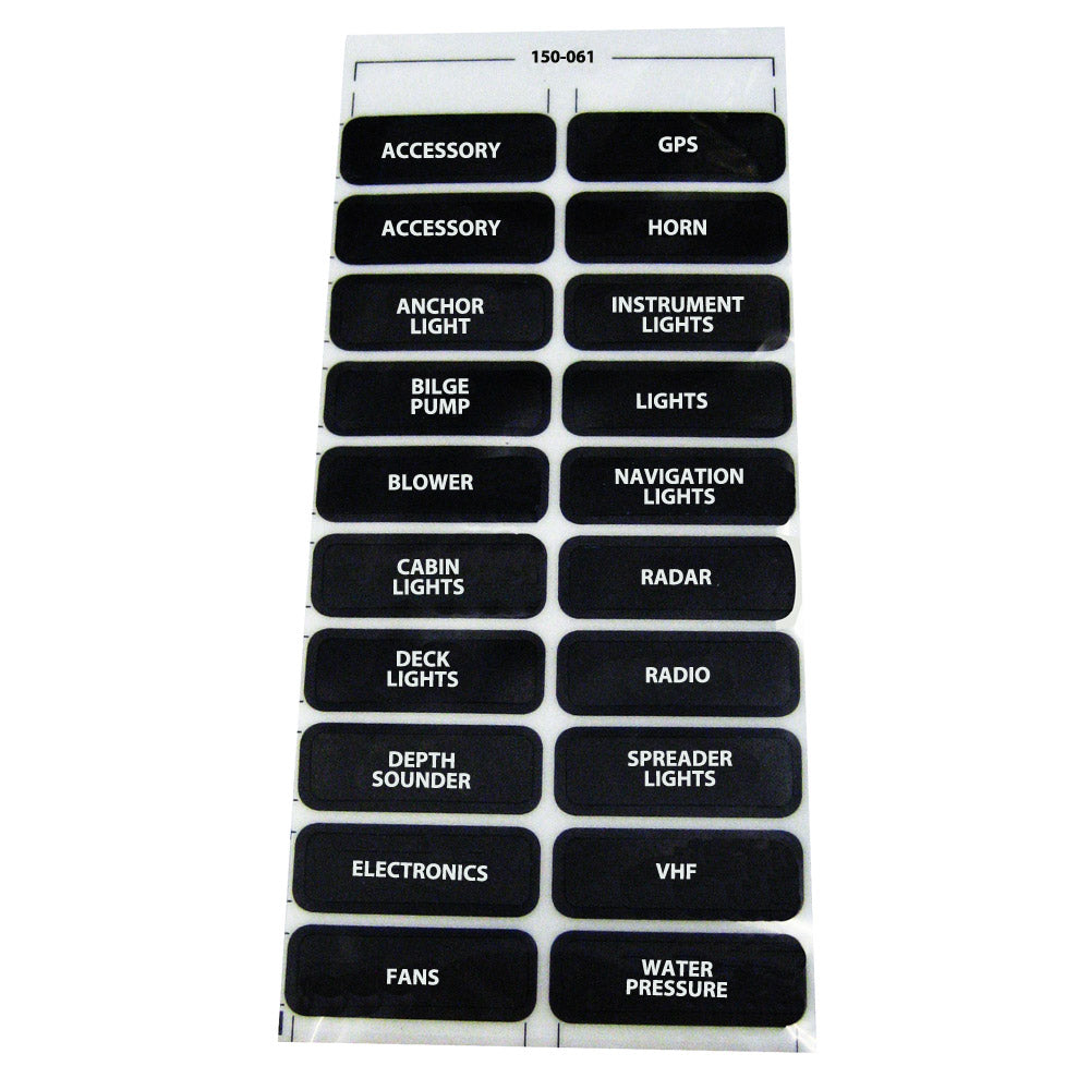 Paneltronics DC-20 Assorted Label Sheet [150-061] - Premium Switches & Accessories from Paneltronics - Just $7.99! 