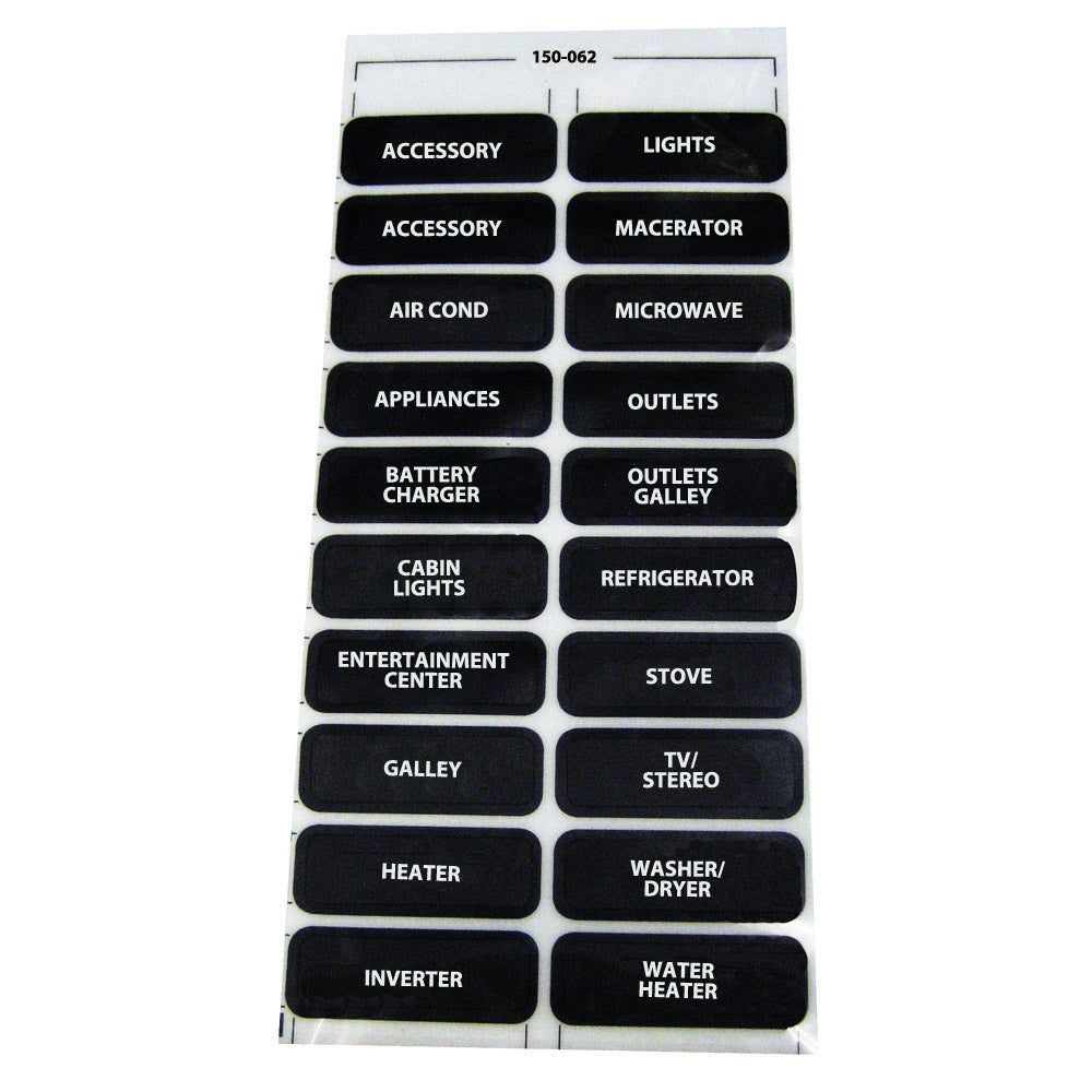 Paneltronics AC-20 Assorted Label Sheet [150-062] - Premium Switches & Accessories from Paneltronics - Just $7.99! 