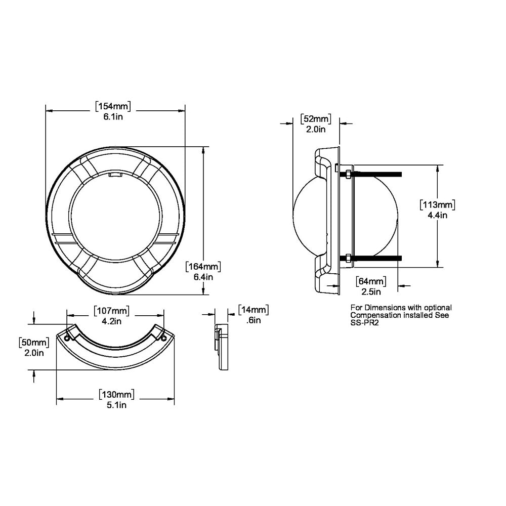 Ritchie SR-2 Venture Sail Boat Compass w/Clinometer - Bulkhead Mount - Black [SR-2] - Premium Compasses from Ritchie - Just $265.99! 